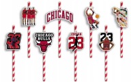 NARODENINOVÉ SLAMKY s POSTAVIČKAMI - NBA BULLS BASKETBALOVÉ TÍMY - 8 ks.