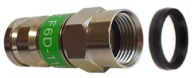 Zástrčkový kompresný konektor F 113 pre kábel RG 6 Kábel Zelený Zástrčka RG6 eF