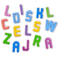 KAJAWIS LETTERS 3D písmenkové ozdoby na tortu v LEGO štýle, EKO ozdoby na tortu