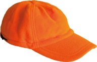 Fleecová zimná čiapka, šilt, oranžová