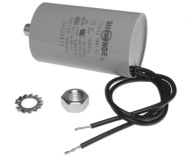 Štartovací kondenzátor pre jednofázový motor 8uF/450V s 2x 20cm káblami