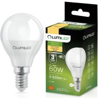 LED žiarovka E14 Ball P40 8W = 60W 806lm 3000K Teplá CCD 180° LUMILED