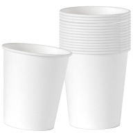 Papierová šálka na kávu, čaj a kávu so sebou, biela, 250 ml, 50 ks