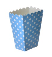 POPCORN PAPIEROVÁ BOX Modro-biely hrášok 0,8L sladkosti 6ks eko