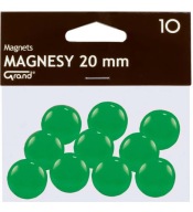 Plastové MAGNETY na dosky chladničky 20mm zelené 10ks GRAND