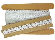 TEHLA BAVLNENÁ ČIPKA, BIELA ​​1CM 4M
