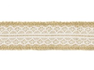Jutová stuha s čipkou jutová stuha 4cm x 5m TJ4-4