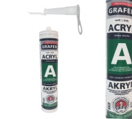 BIELY akrylát na vnútorné a vonkajšie fasády, lišty, steny 300ml Grafén