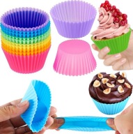 KOLÍČKY NA MUFFIN, SILIKÓNOVÉ, farebné KOŠÍKY NA MUFFIN, 6 ks.
