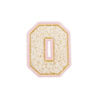 PATCH vyšívané PÍSMENO O, veľké biele nápisové písmo