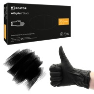 ČIERNE nitrilové rukavice MERCATOR NITRYLEX čierne AQL 1,5 roka XS 100 ks.