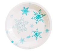 Elsa snehové narodeninové papierové taniere 18 cm 6 ks elsa jednorazové vločky