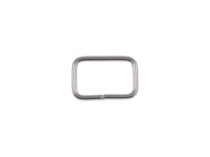 Kožený kovový rám 25/15/3 mm strieborný, 2 ks