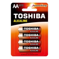 4x alkalické batérie TOSHIBA FINGERS LR6 AA