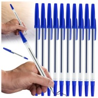 Modrý priehľadný BALLPOINT, sada 10 kusov, 1mm, ideálny do školy