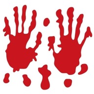 HALLOWEENSKÉ DEKORÁCIE KRVI STOPY RUKY KRVA ČERVENÁ STRAŠIVÉ GÉLOVÉ NÁLEPKY