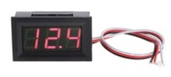 VOLTMETER 4,5-30VDC V PÚDE, TRI VODIČE (NAPÁJANIE + MERANIE), ČERVENÝ
