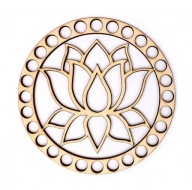 Mandala základňa lapača snov, obruč s lotosovým kvetom, 10 cm
