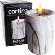 Dekoratívna sviečka na batérie 10 cm, farba Grey Marble, LED až 30 dní