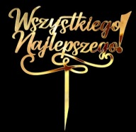 Happy birthday Topper Cake nápis Golden PLEXI Mirror