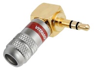 JACK konektor 3,5mm 3P TRS stereo uhlový CHROME VITALCO