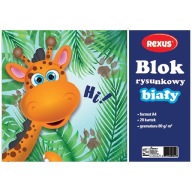ŠKOLSKÝ BLOK BIELY A4 20 LIST 80g/m2 NA KRESLENIE A MAĽOVANIE