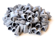 Kryt zástrčky 8p8c RJ-45 RJ45 100ks šedý