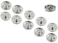 Prišité kovové patentky 10mm / 6 sád STRIEBORNÁ