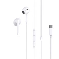 XO klasické káblové slúchadlá do uší EP74 USB-C, biele, odolné