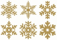 Nálepky SNEHULIENKY 10cm 6ks ZLAT