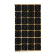 Protišmykové plstené podložky na nábytok, stoličky, čierne, 20x20mm, 28 ks