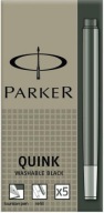 Umývateľné kazety s čiernym atramentom, 5 ks. Parker