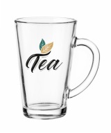 Čajový sklenený hrnček s uškom Iwo 300ml Čaj