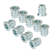 100x Nábytková objímka dvojzávitová, skrutkovacia, skrutka do dreva, vybranie M6 x 12 mm