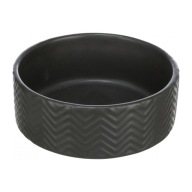Keramická miska, pre psov/mačky, matná čierna, 0,4 l/o 13 cm