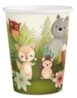 PAPIEROVÉ POHÁRKY NA NARODENINY Lesné zvieratká 6 kusov 220 ml