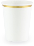 Biele papierové poháre, 6 kusov, 260 ml