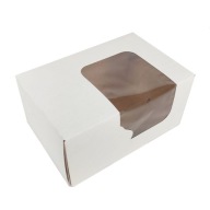 Tortová krabička s okienkom - biela, 16,5 x 11 x 8 cm