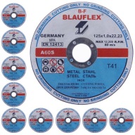 10X OCELOVÉ KOVOVÉ REZNÉ KOTÚČE BLAUFLEX 125X1.0