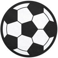 Obrúsky FUTBAL Futbal White Black Birthday Party Fan 20 ks.
