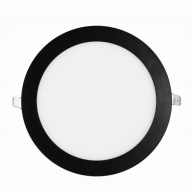 LED PANEL Čierny, Zápustný, Zápustný, 12W, Okrúhly
