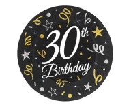 Papierové taniere 30th Birthday Black Gold 6 ks.