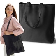 Bavlnená taška 380x80x80x420 mm ČIERNA SHOPPING ECO Priestranná