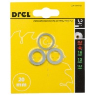 SADA REDUKČNÝCH KRÚŽKOV NA DISKY 3 KUSY 20/16 20/13 20/12,7 gr.1.2