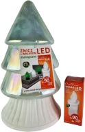 SKLENENÁ SVIEČKA V TVARE VIANOČNÉHO STROMČEKA LED VLOŽKA, VEĽKÝ SKLENENÝ VIANOČNÝ STROMČEK, 32CM.