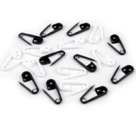 Plastové zatváracie špendlíky, čiernobiele fixky, 20 ks na označenie 8x24 mm