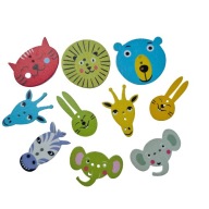 Prírodné drevené gombíky ANIMALS mix 10 kusov