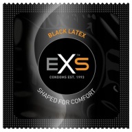 Klasické kondómy EXS BLACK LATEX v čiernej farbe, 1 ks análny sex