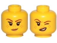 Lego New Head Žlté ženské pehy na hlave úsmev oko 3626cpb2145