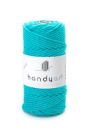 Macrame šnúrka, 3vrstvá bavlna, tyrkysová, 5mm, 5m